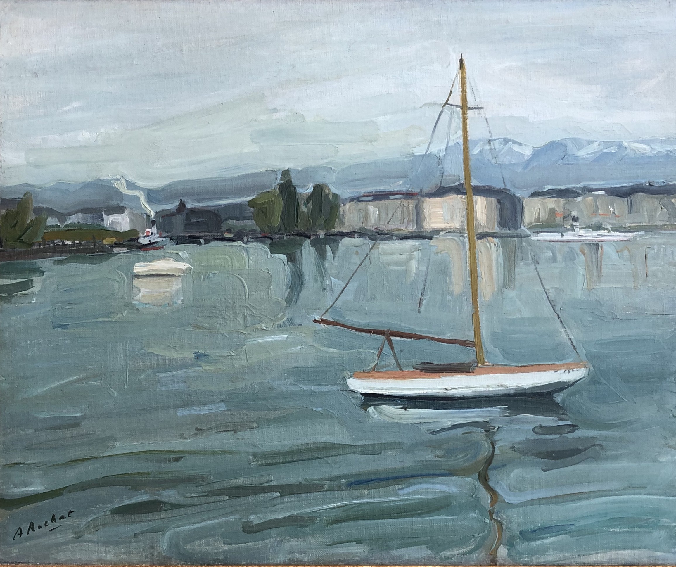 Alexandre Rochat, Barques dans la rade de Genève Alexandre Rochat, Barques dans la rade de Genève