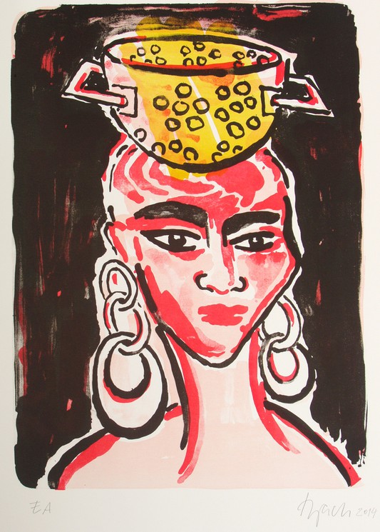 Elvira Bach, Kitchen Diva, Print on Fine art paper