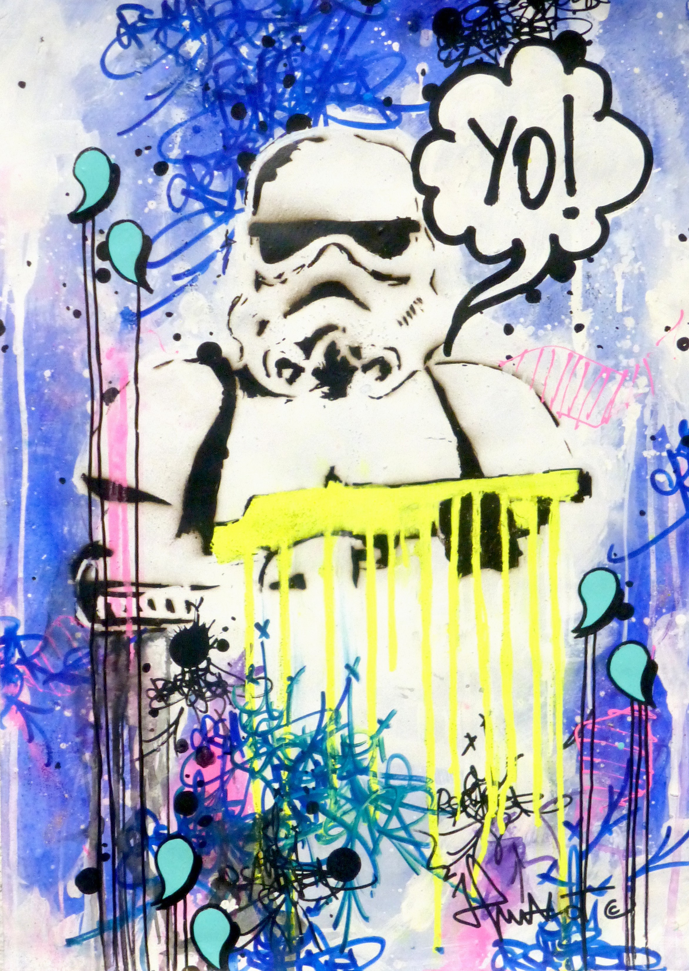 JP Malot, YO! Stormtrooper Yellow on blue JP Malot, YO! Stormtrooper Yellow on blue