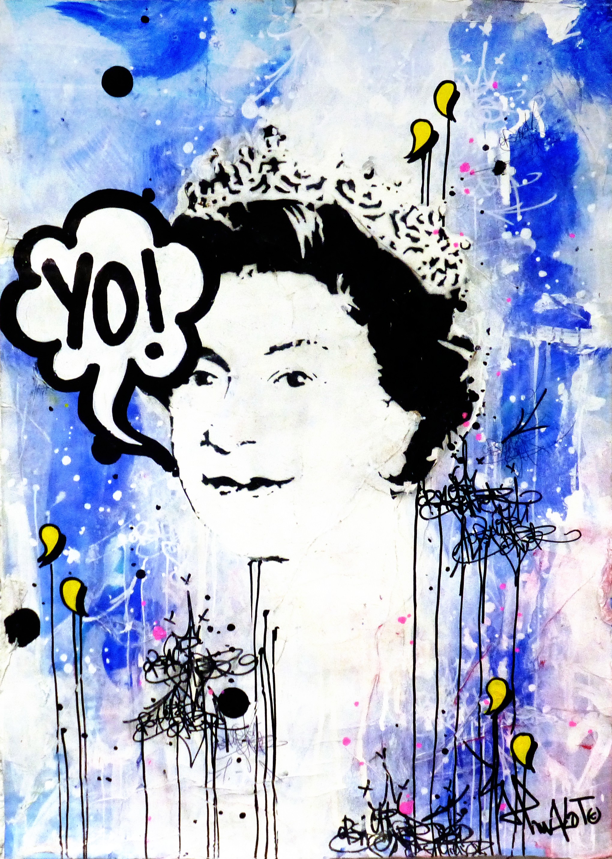 JP Malot, YO! Queen on blue JP Malot, YO! Queen on blue