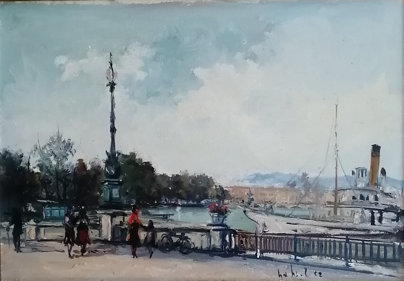 Sergio Cecchi, Vue sur la rade de Genève du jardin anglais Sergio Cecchi, Vue sur la rade de Genève du jardin anglais