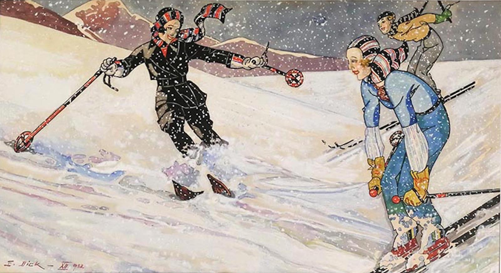 Ernesto Dick, Skiers XII (December) Ernesto Dick, Skiers XII (December)