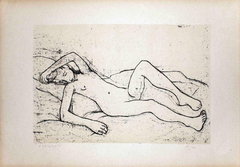 Felice Casorati, Lying Nude Woman Felice Casorati, Lying Nude Woman