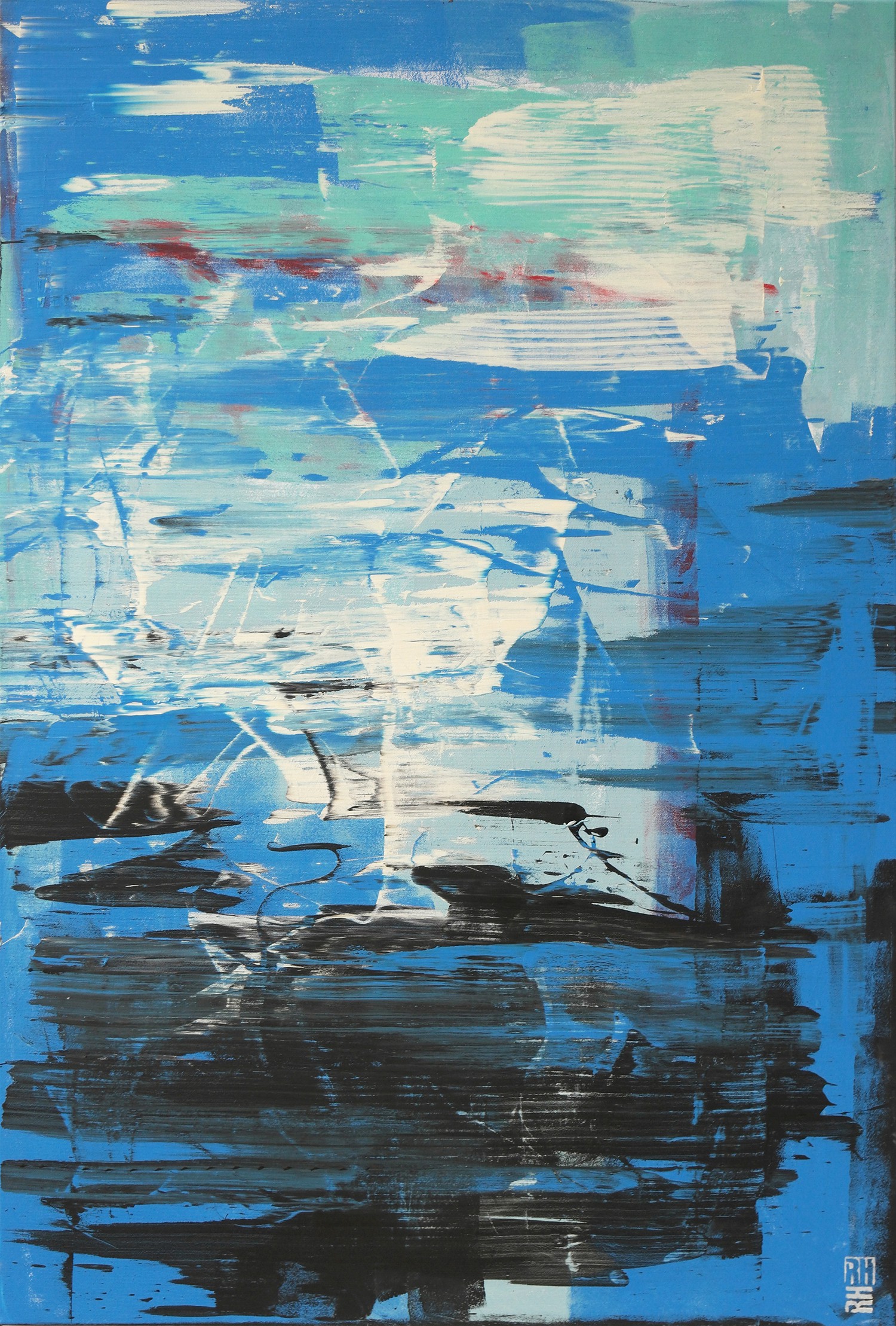 Ronald Hunter, Brushed Stroke Vertical Blue Ronald Hunter, Brushed Stroke Vertical Blue
