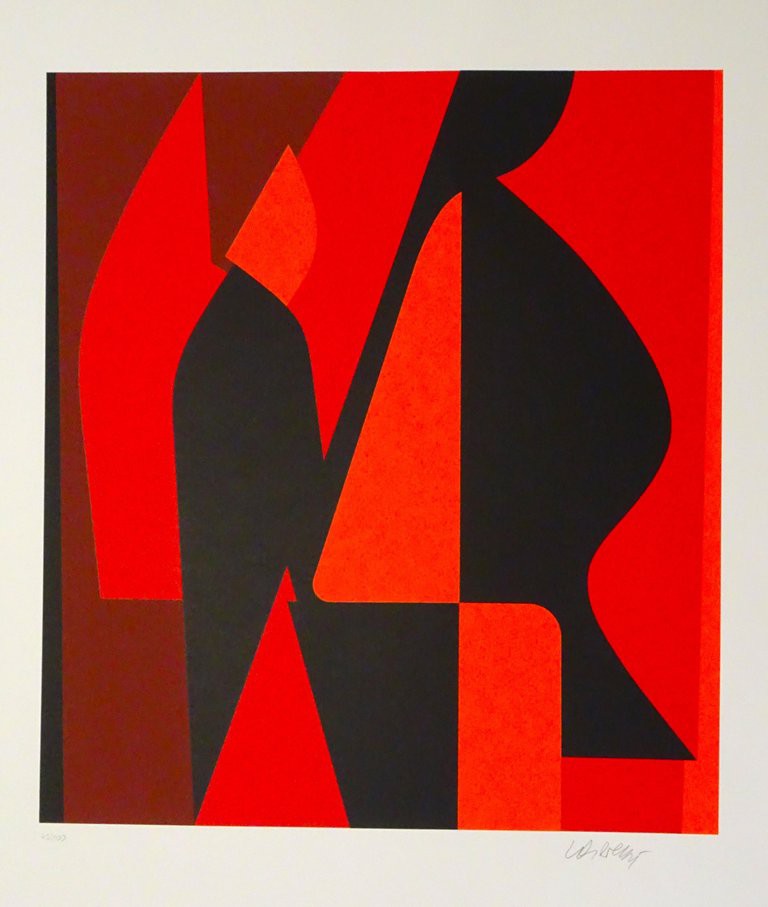 Victor Vasarely, Mixed Red Composition Victor Vasarely, Mixed Red Composition