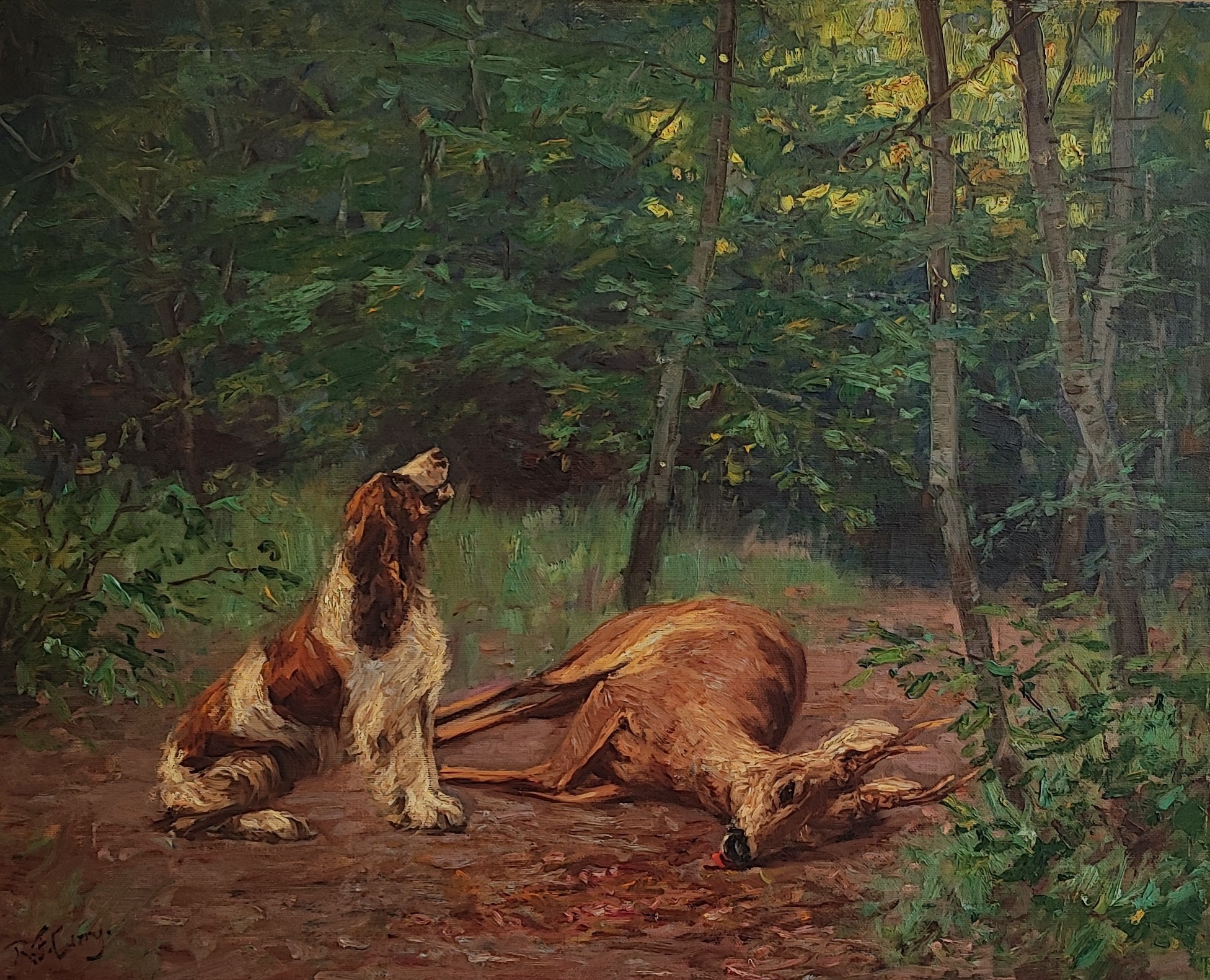 Robert Franz Curry, Chien et faon Robert Franz Curry, Chien et faon