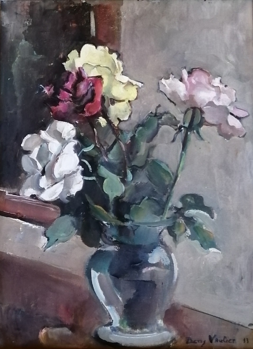 Benjamin II Vautier, Nature morte aux roses Benjamin II Vautier, Nature morte aux roses