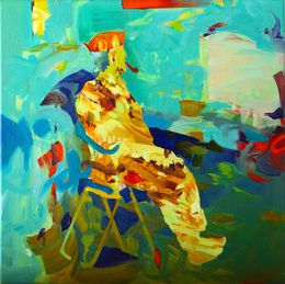 Painting, King and pipe, Melinda Matyas