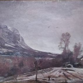 Painting, Au pied du Salève, Emile Bressler