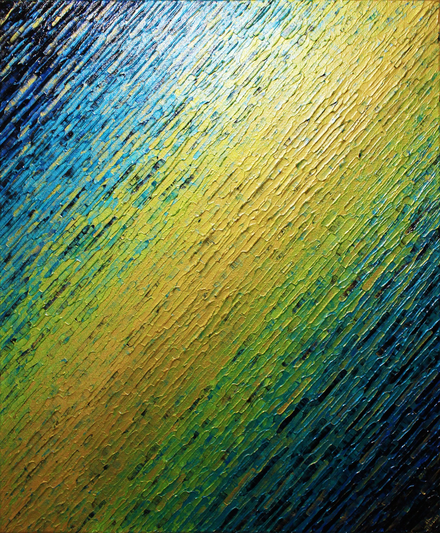 Jonathan Pradillon, Texture couteau or verte bleue iridescente Jonathan Pradillon, Texture couteau or verte bleue iridescente