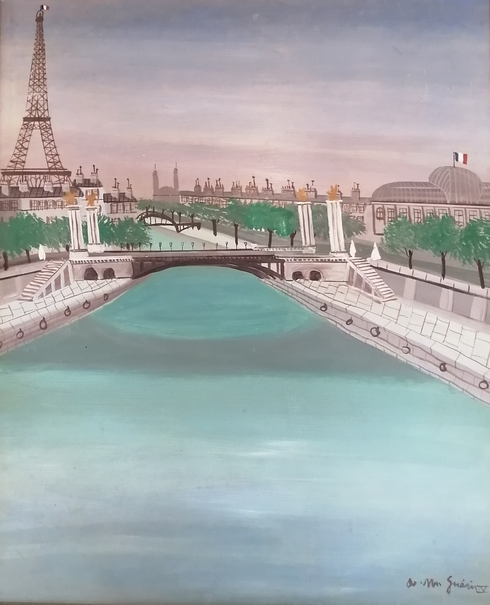 Armand Marie Guérin, Vue de Paris avec la Tour Eiffel et le grand Palais Armand Marie Guérin, Vue de Paris avec la Tour Eiffel et le grand Palais