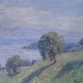 Painting, Vue sur le lac Léman, Marcel Tissot