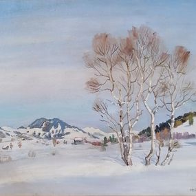 Painting, Paysage d'hiver, Hans Bandi