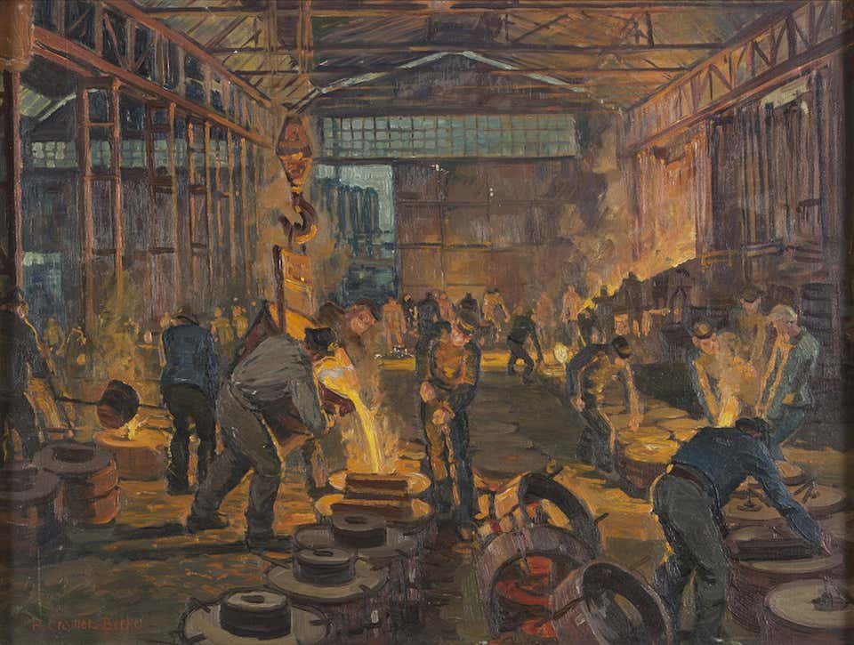 Hubert Creme Berke, Interior of a Foundry Hubert Creme Berke, Interior of a Foundry