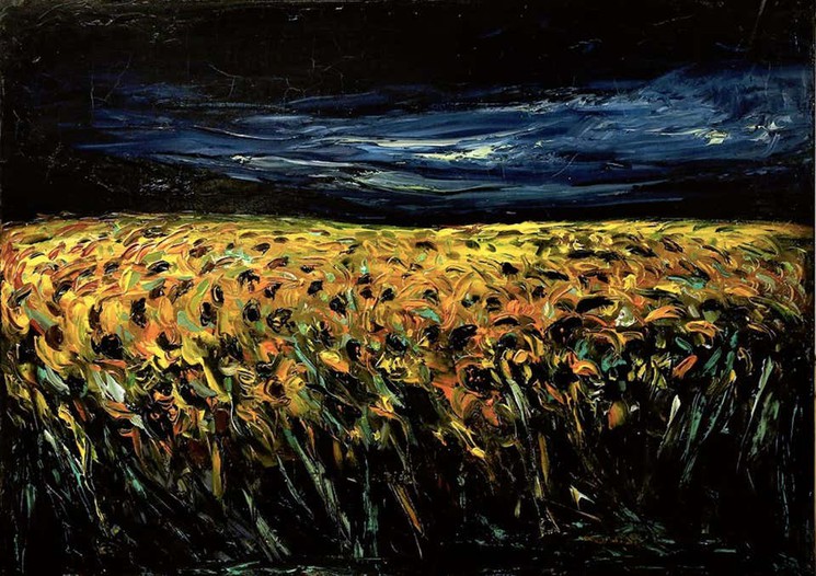 sunflower field paintings