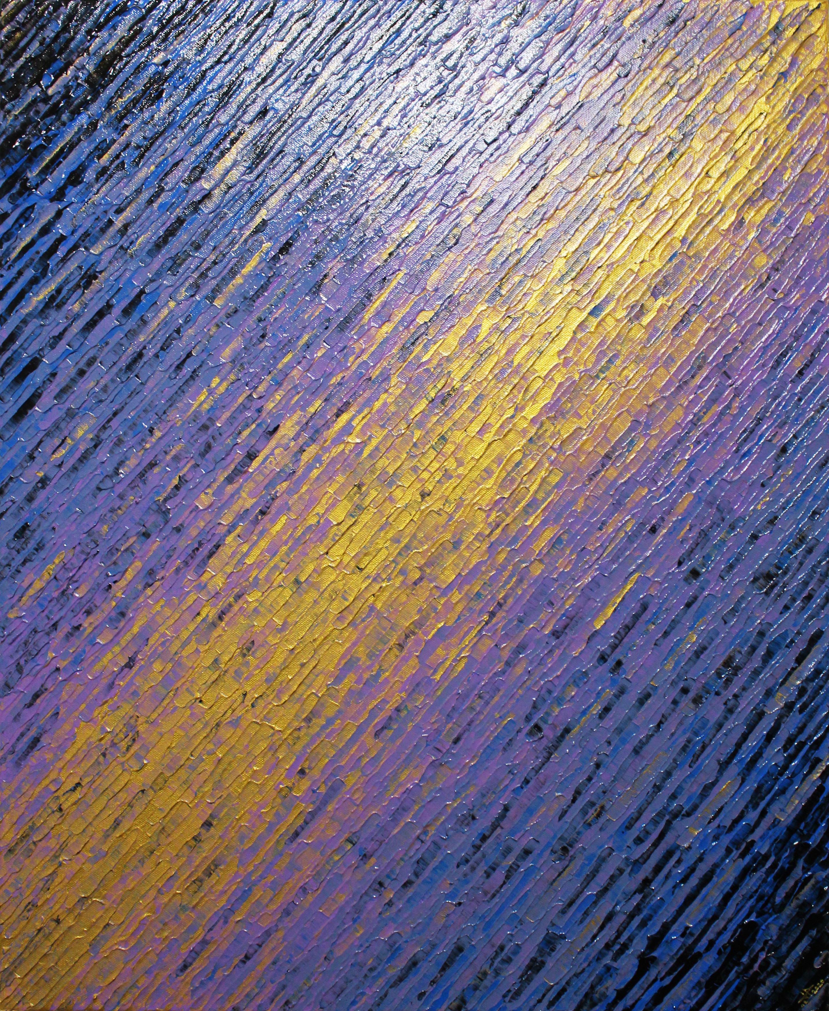 Jonathan Pradillon, Texture couteau or bleue violette Jonathan Pradillon, Texture couteau or bleue violette