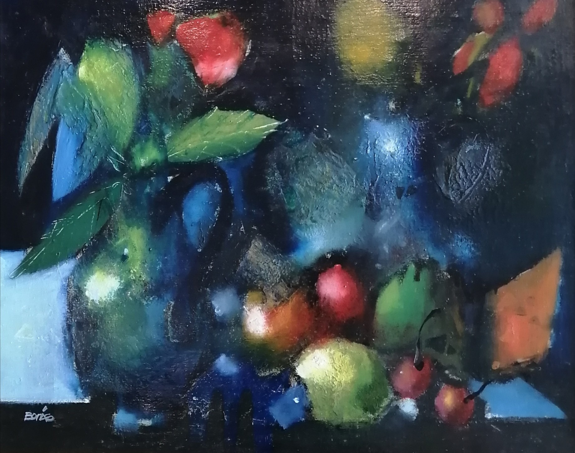Jordi Bonàs, Nature morte aux roses et fruits Jordi Bonàs, Nature morte aux roses et fruits