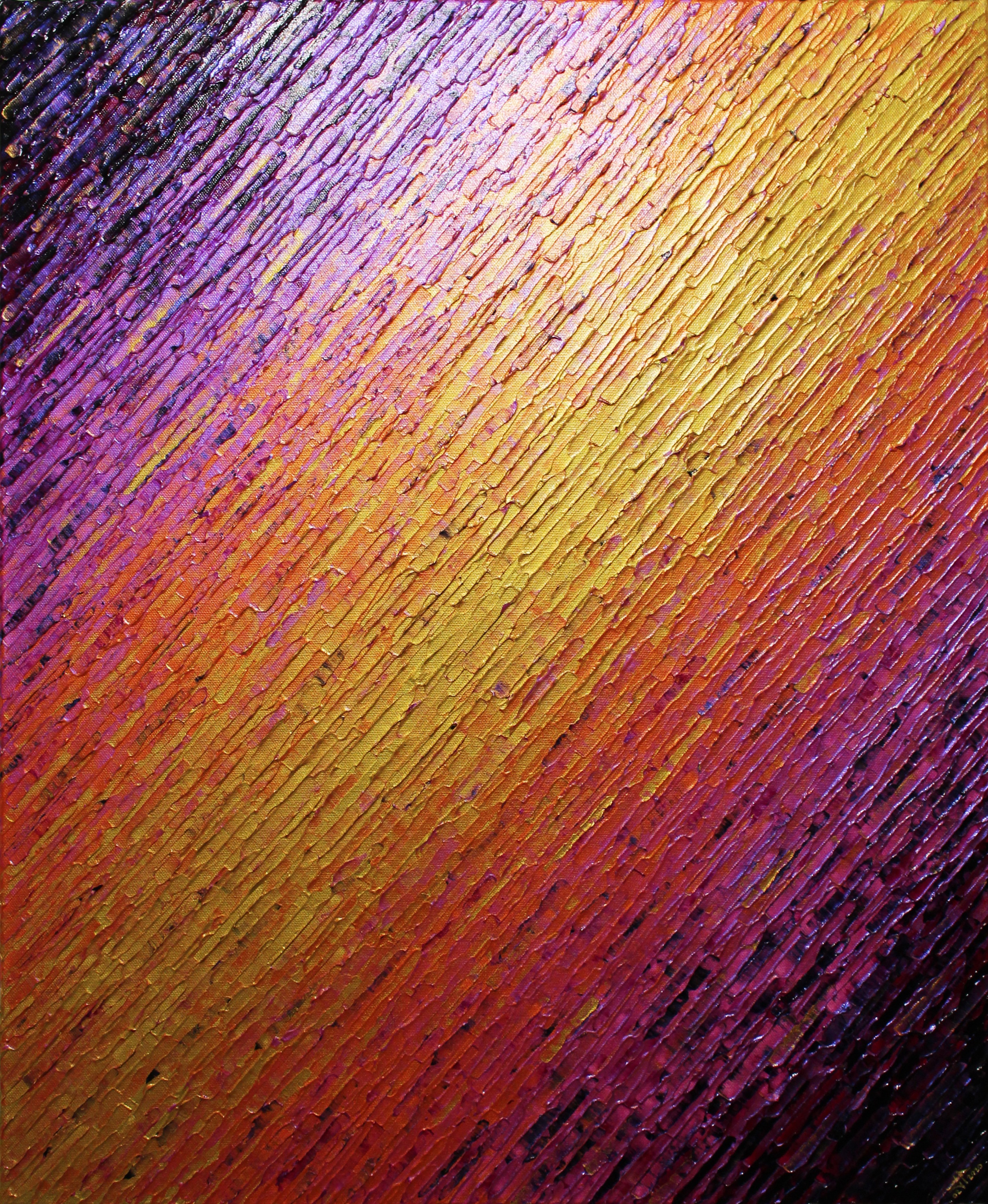 Jonathan Pradillon, Texture couteau or orange rose iridescente Jonathan Pradillon, Texture couteau or orange rose iridescente