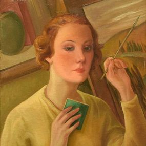 Pintura, Portrait Of a Woman Painting, Guglielmo Janni