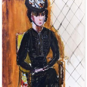 Painting, Woman in Black, Caroline Hill