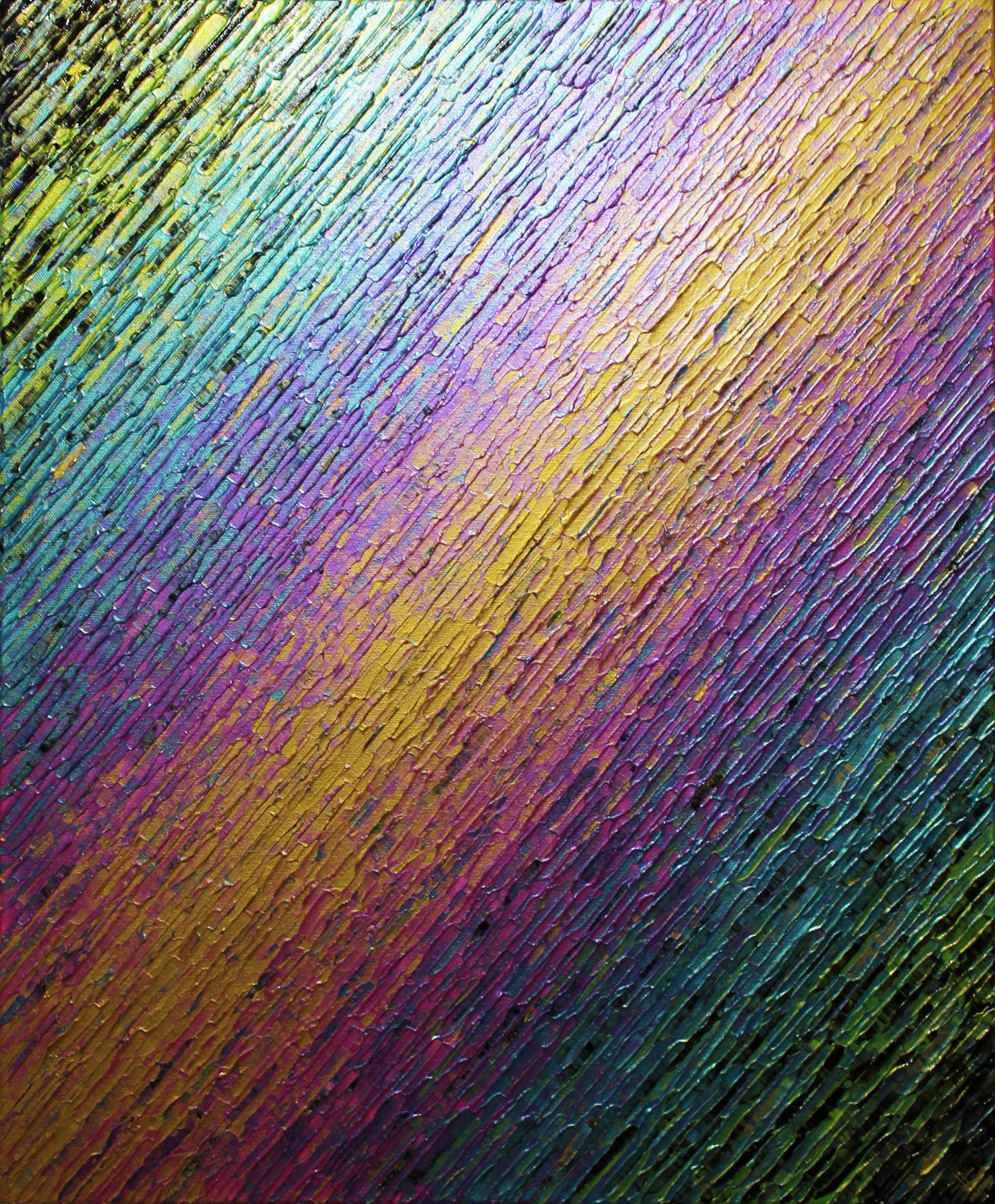 Jonathan Pradillon, Texture couteau or rose bleue verte iridescente Jonathan Pradillon, Texture couteau or rose bleue verte iridescente