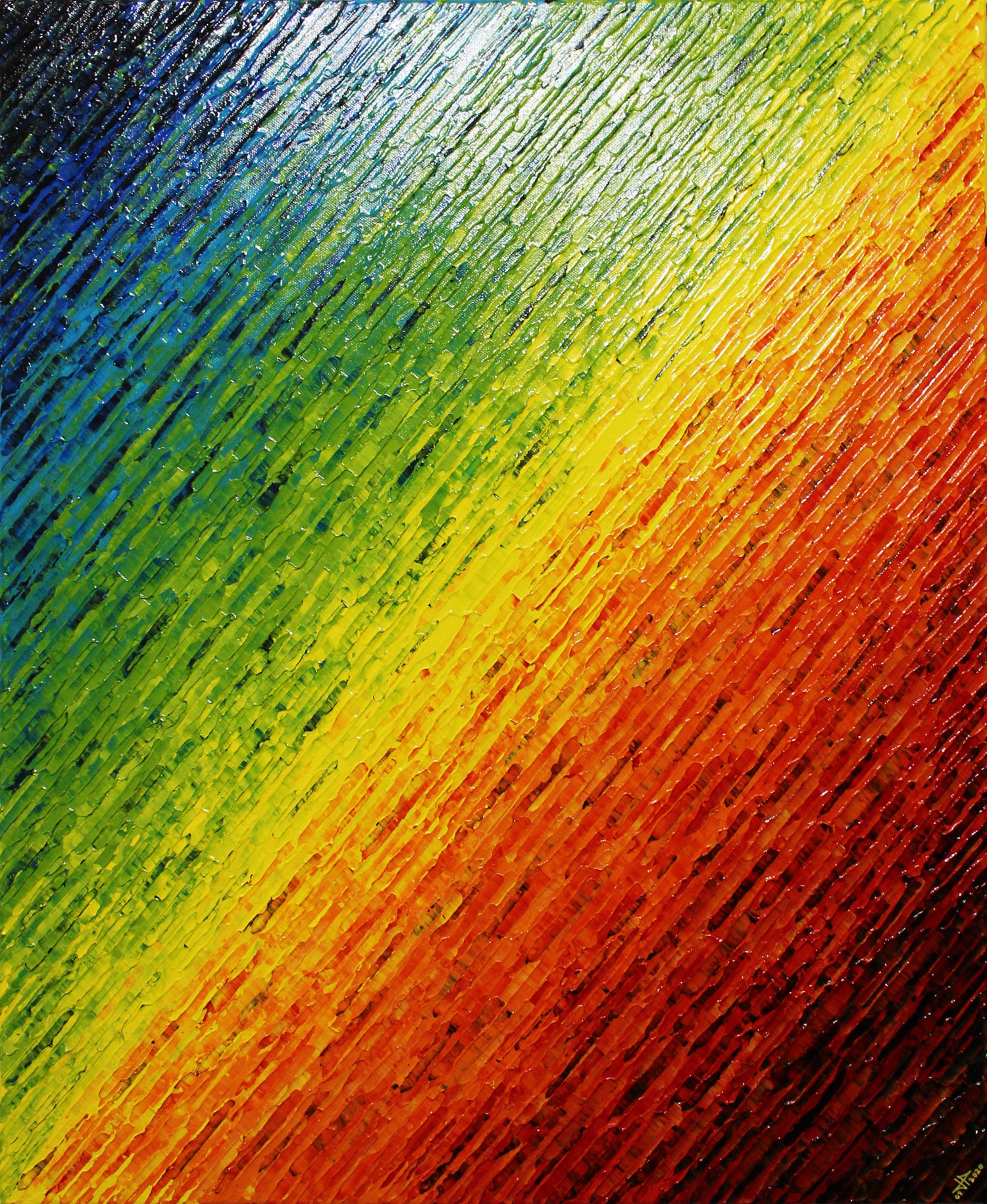 Jonathan Pradillon, Texture couteau multicolore Jonathan Pradillon, Texture couteau multicolore