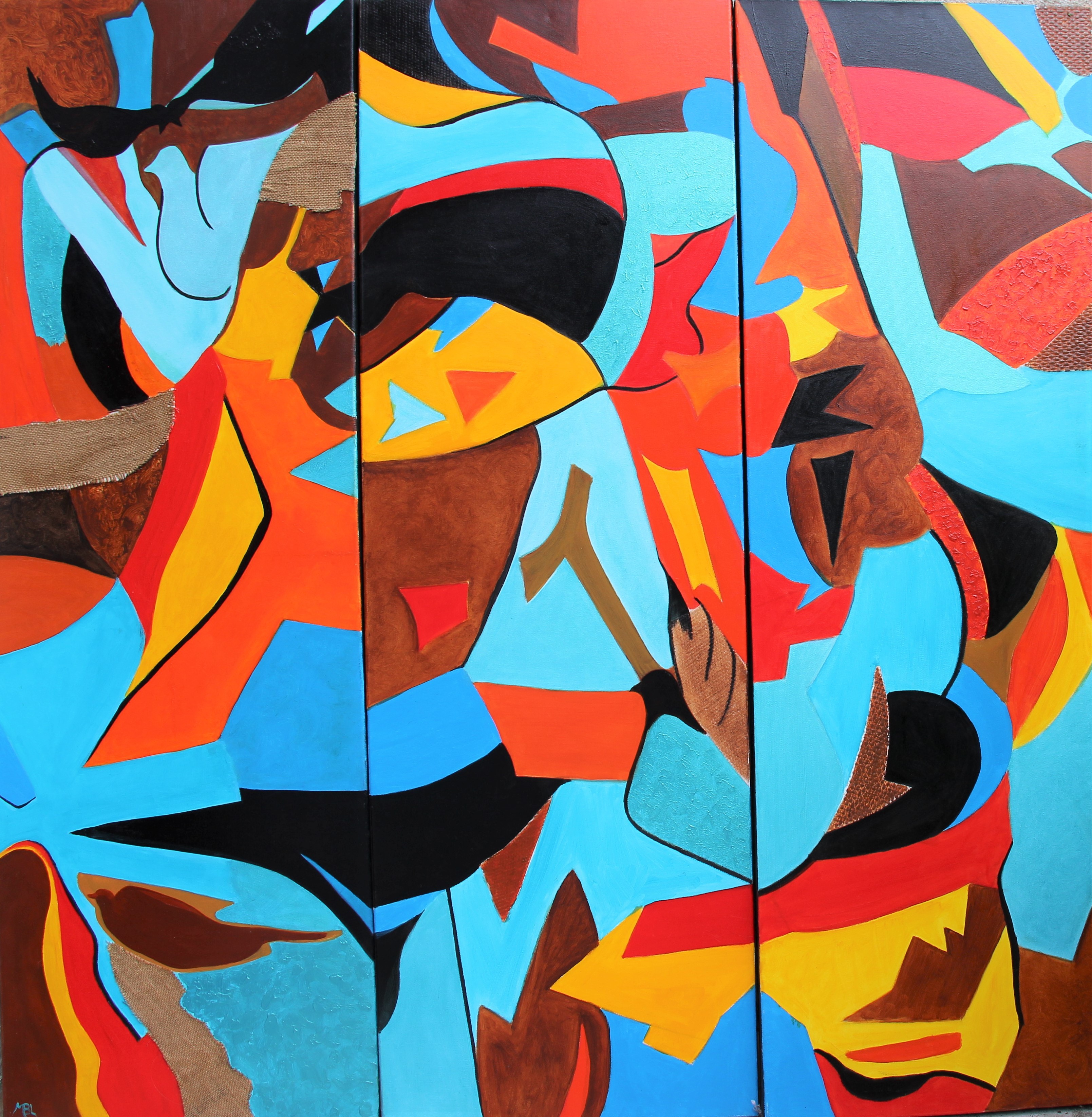 Brigitte Mathé, Life's Colors Triptych Brigitte Mathé, Life's Colors Triptych