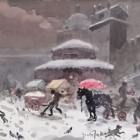 Painting, Vecchio mercato montavano, Giulio Falzoni