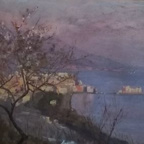 Peinture, Le Vésuve baie de Naples, Via Tasso, Sofia De Muralt