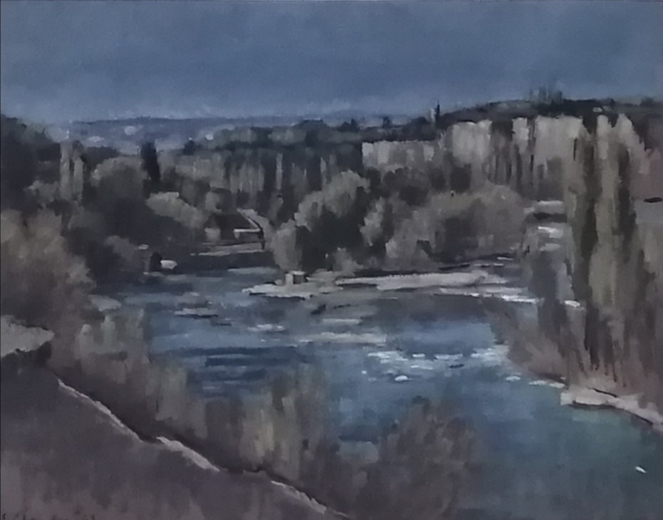 Emile-François Chambon, Bord de l'Arve, Tour de Champel Emile-François Chambon, Bord de l'Arve, Tour de Champel