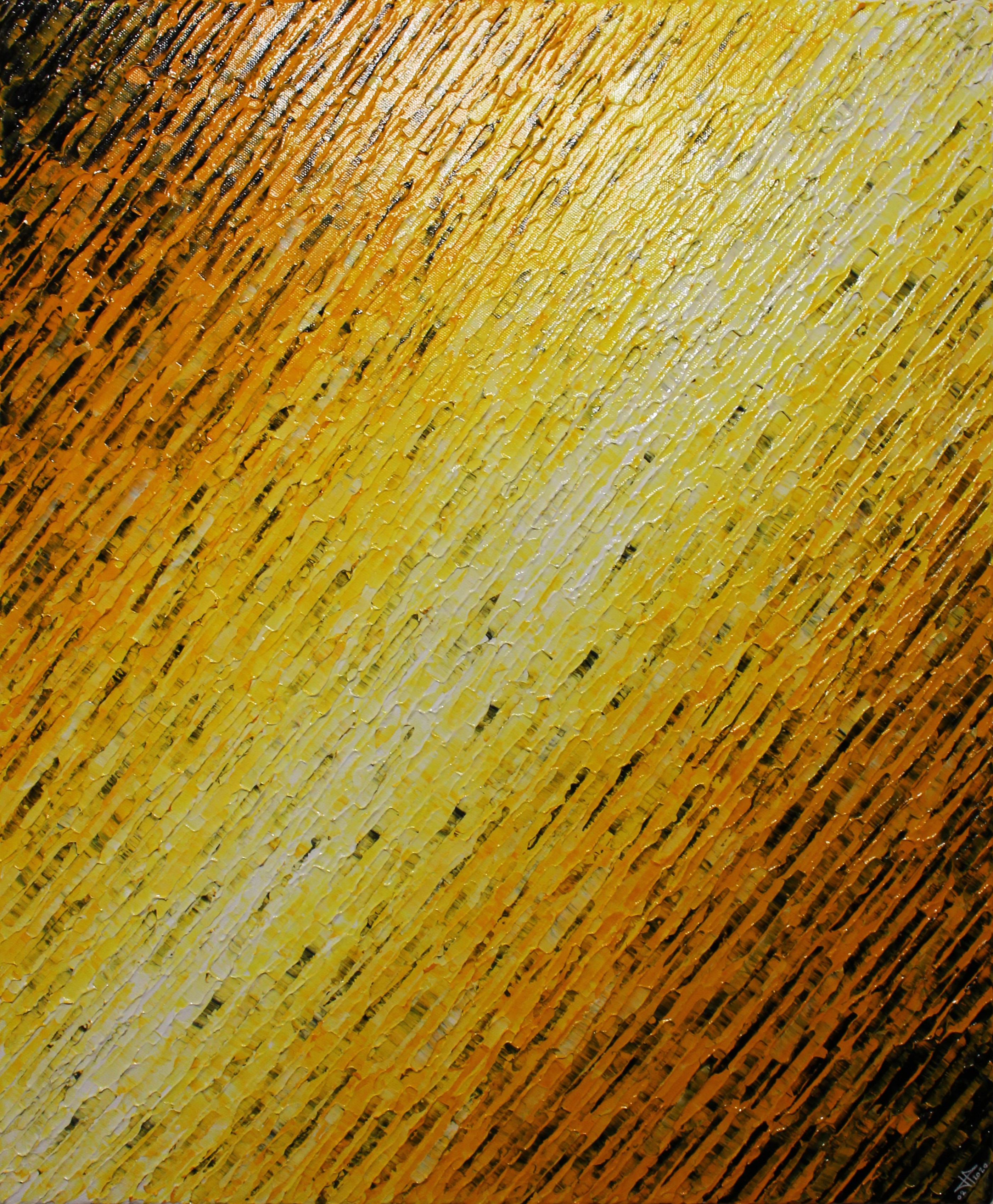 Jonathan Pradillon, Texture couteau blanc jaune Jonathan Pradillon, Texture couteau blanc jaune