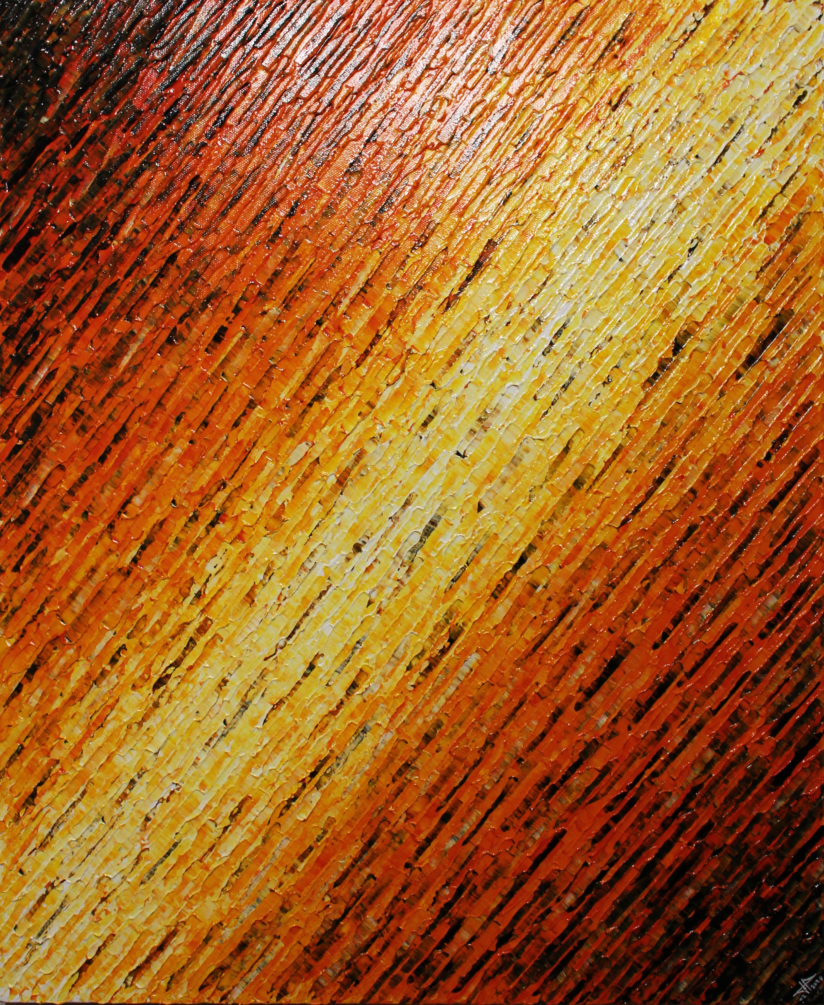Jonathan Pradillon, Texture couteau blanc orange Jonathan Pradillon, Texture couteau blanc orange