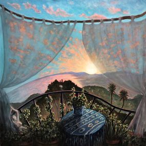Gemälde, Seborga Sunset, Linda McCluskey