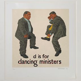 Drucke, ABC for Democracy D is for Dancing Ministers, Anton Kannemeyer
