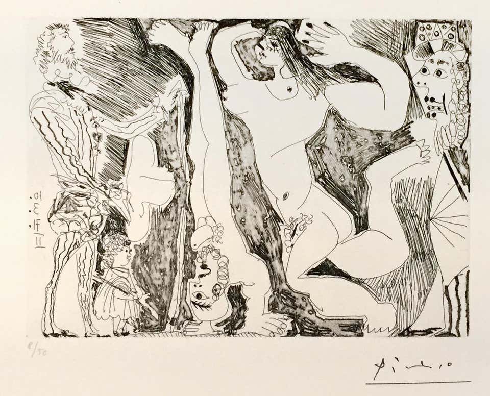 Pablo Picasso, L’Acrobate, avec Femme et Spectateurs Pablo Picasso, L’Acrobate, avec Femme et Spectateurs