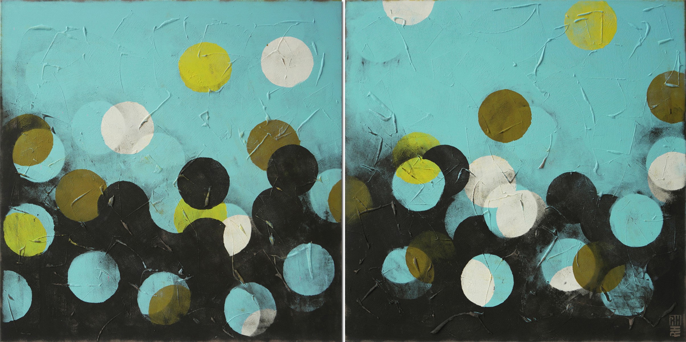 Ronald Hunter, Turquoise Circle Line Ronald Hunter, Turquoise Circle Line