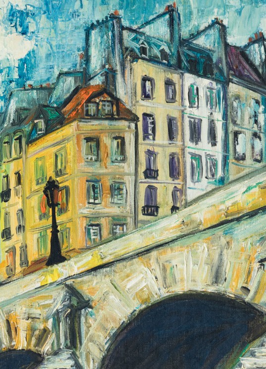 ▷ Le Pont Neuf à Paris série villes de France by Liliane Lointier, 1959, Painting