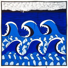 Peinture, Vague bleue, Exit série, Baptiste Laurent