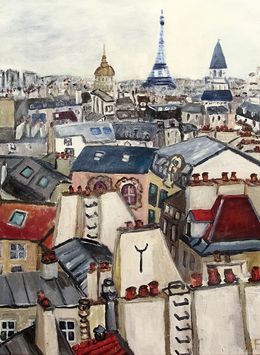 Painting, La valse des toits de Paris, Véronique Françaix