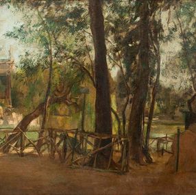 Painting, Pond of Villa Borghese, Antonio Barrera