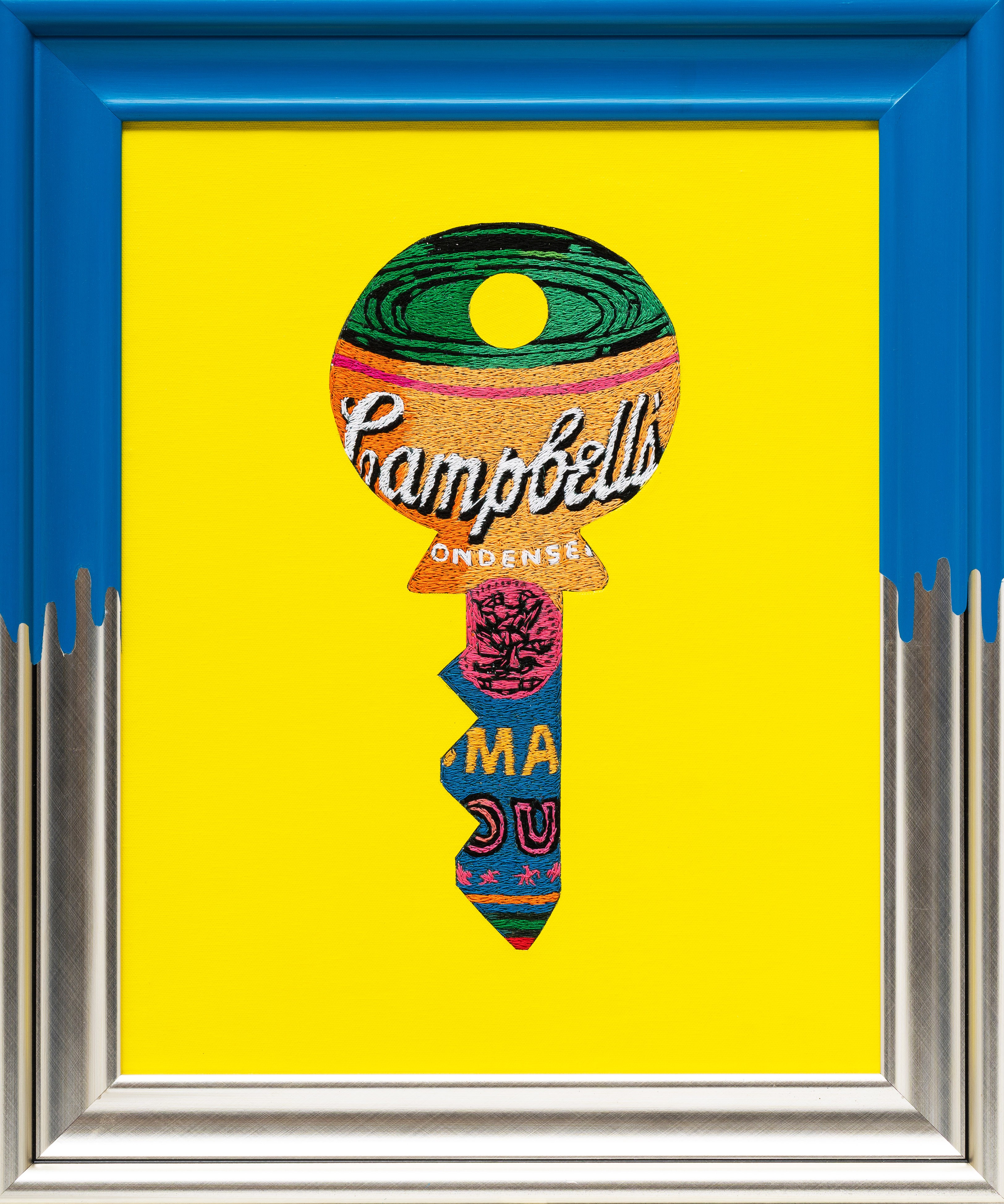 Sanuj Birla, Hand stitched campbell soup key - Warhol Sanuj Birla, Hand stitched campbell soup key - Warhol