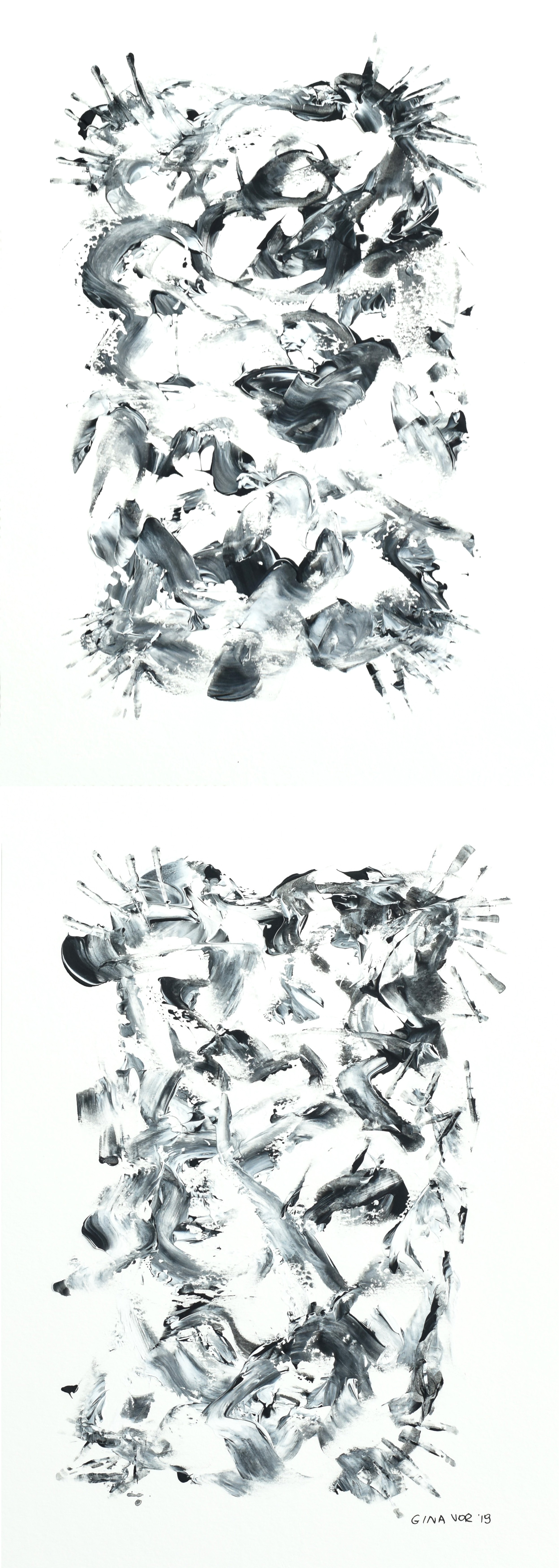 Gina Vor, Two Black and White Dreams | Peintures en Noir et Blanc Gina Vor, Two Black and White Dreams | Peintures en Noir et Blanc