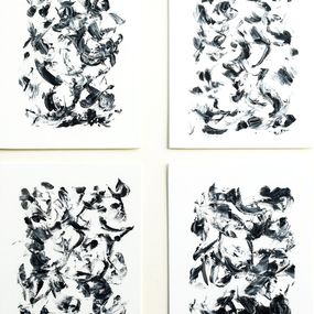 Painting, Four Black And White Dreams, Gina Vor