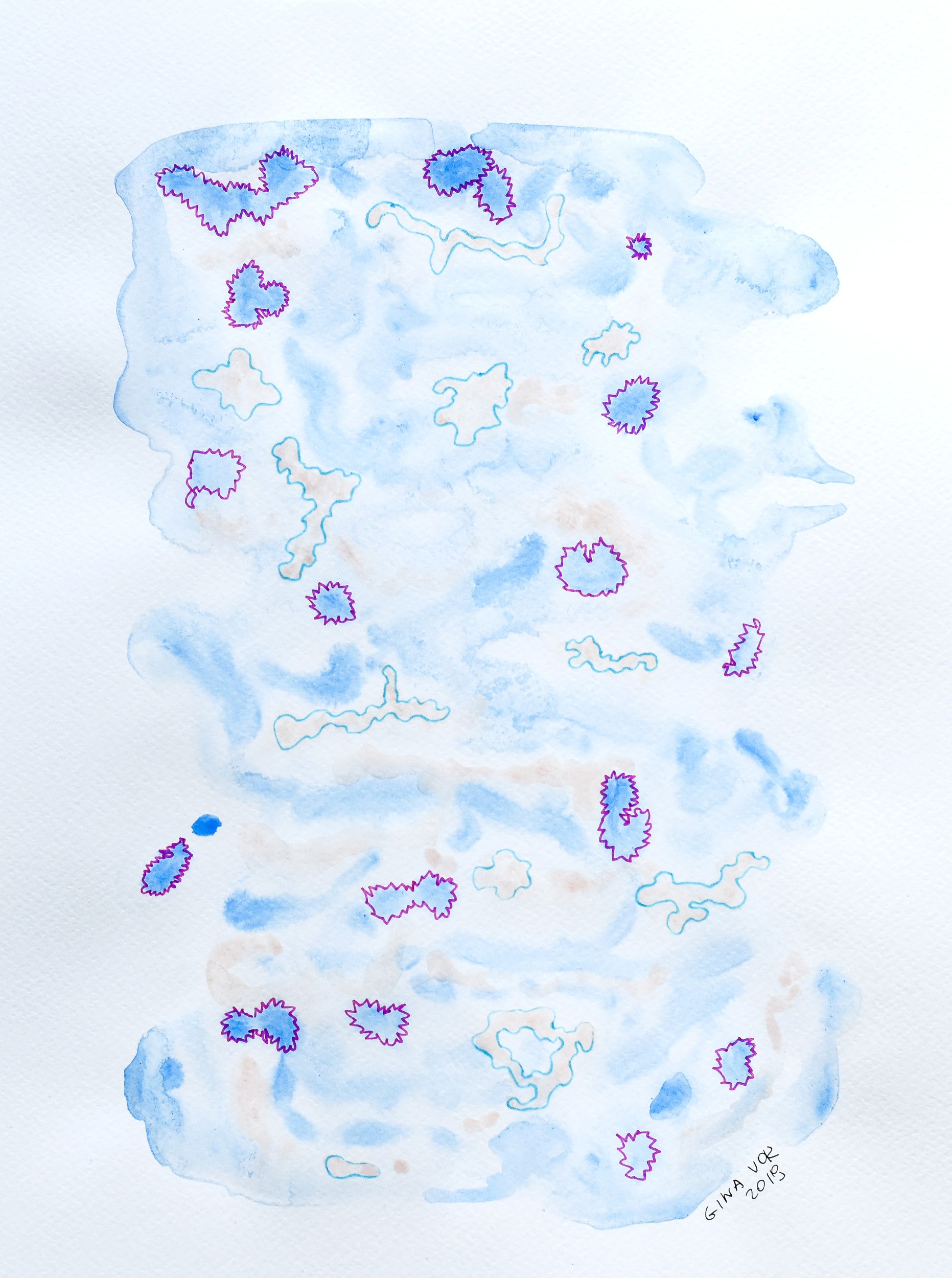 Gina Vor, Biology 2 | Aquarelle Abstraite Gina Vor, Biology 2 | Aquarelle Abstraite