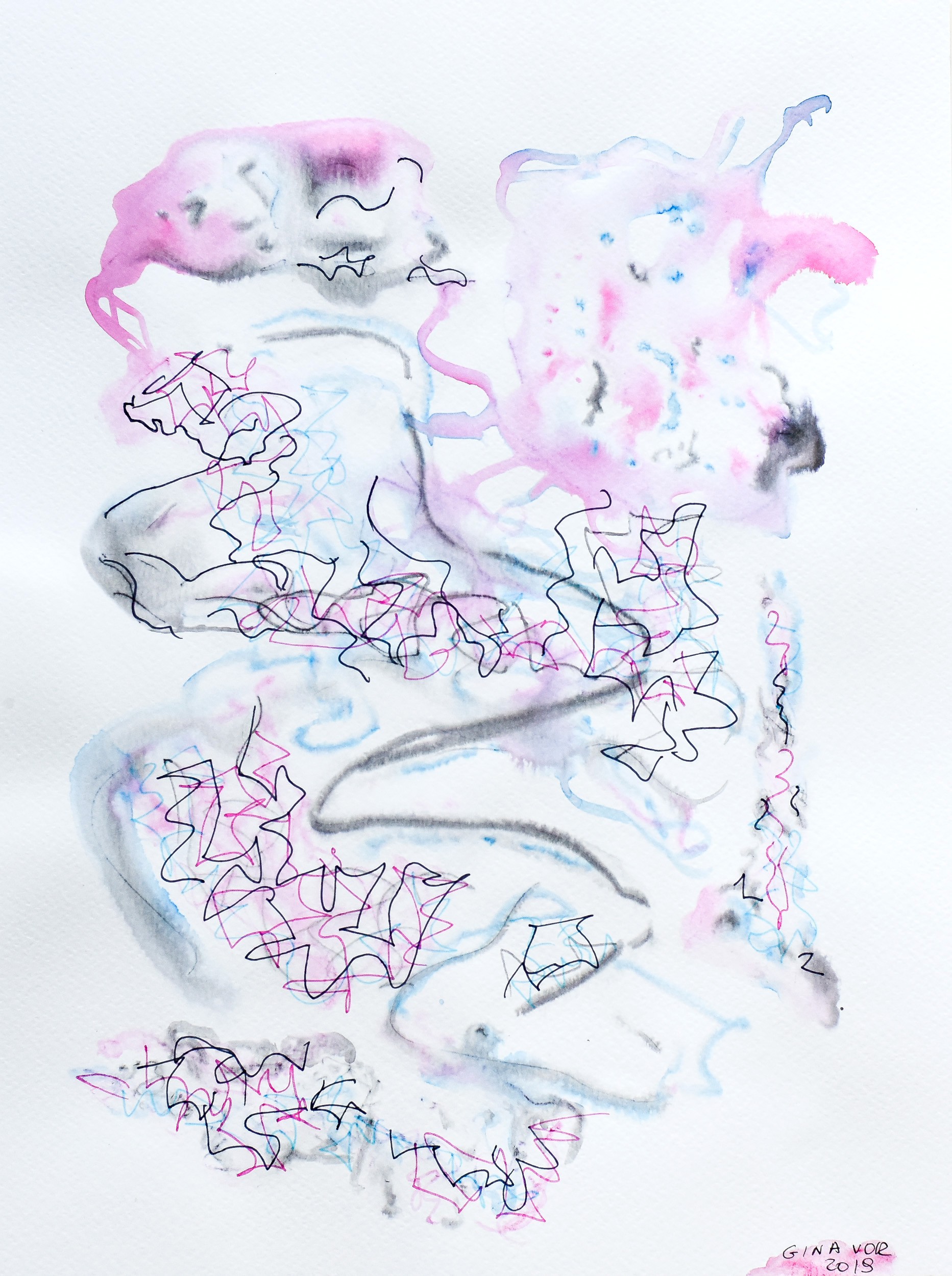 Gina Vor, Biology 3 | Aquarelle Abstraite Gina Vor, Biology 3 | Aquarelle Abstraite