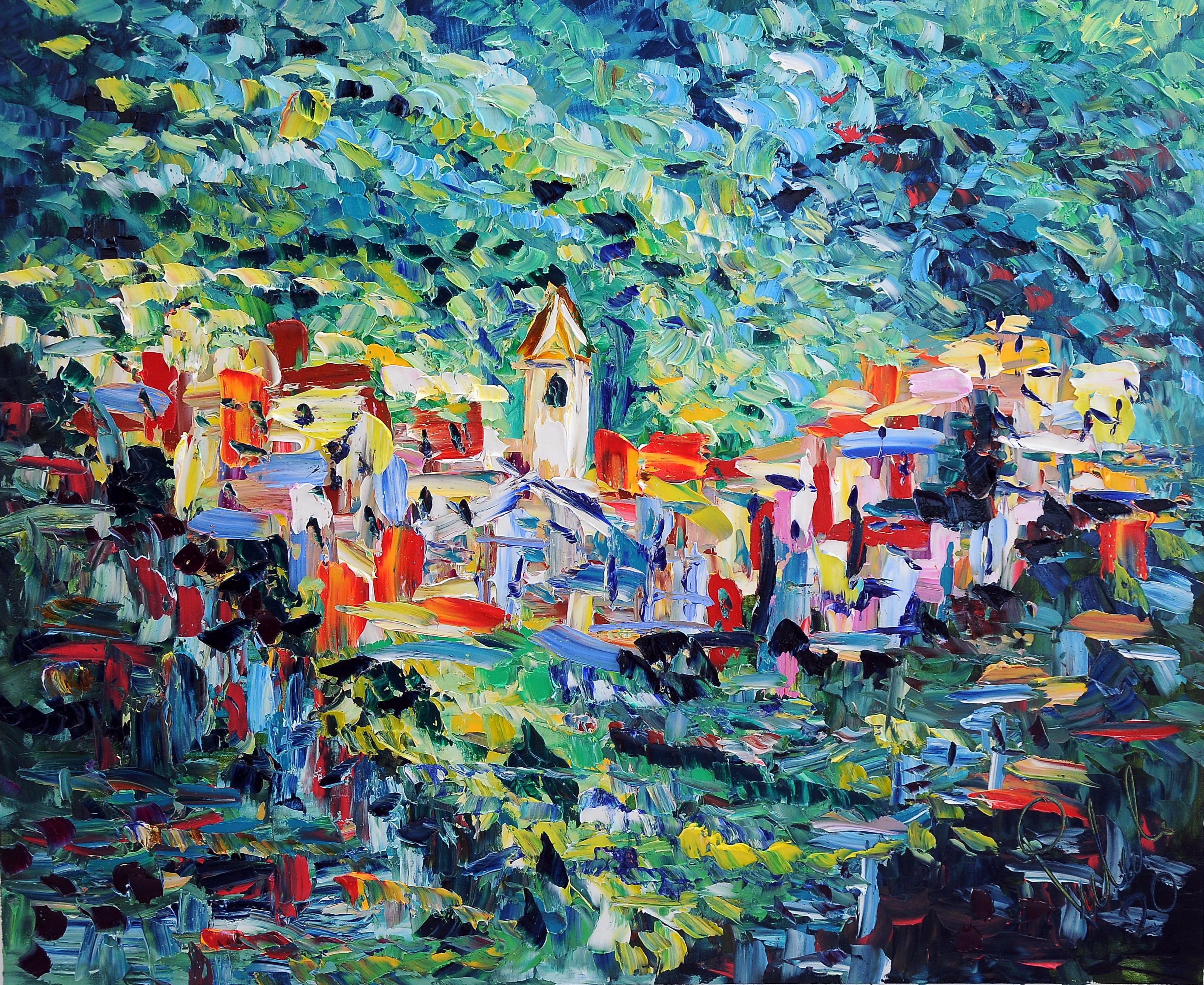 Antonino Puliafico, Corniglia olio su tela Antonino Puliafico, Corniglia olio su tela