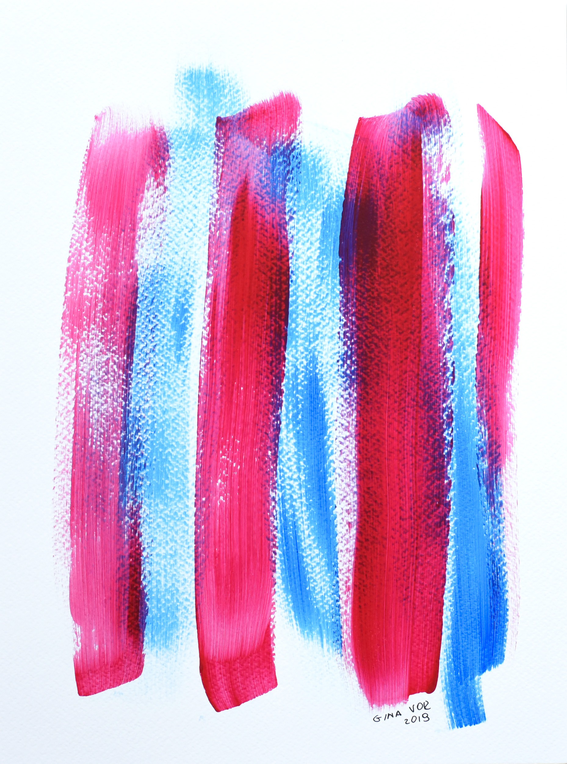 Gina Vor, Sky and Cherries 5, Abstrait Minimaliste Gina Vor, Sky and Cherries 5, Abstrait Minimaliste