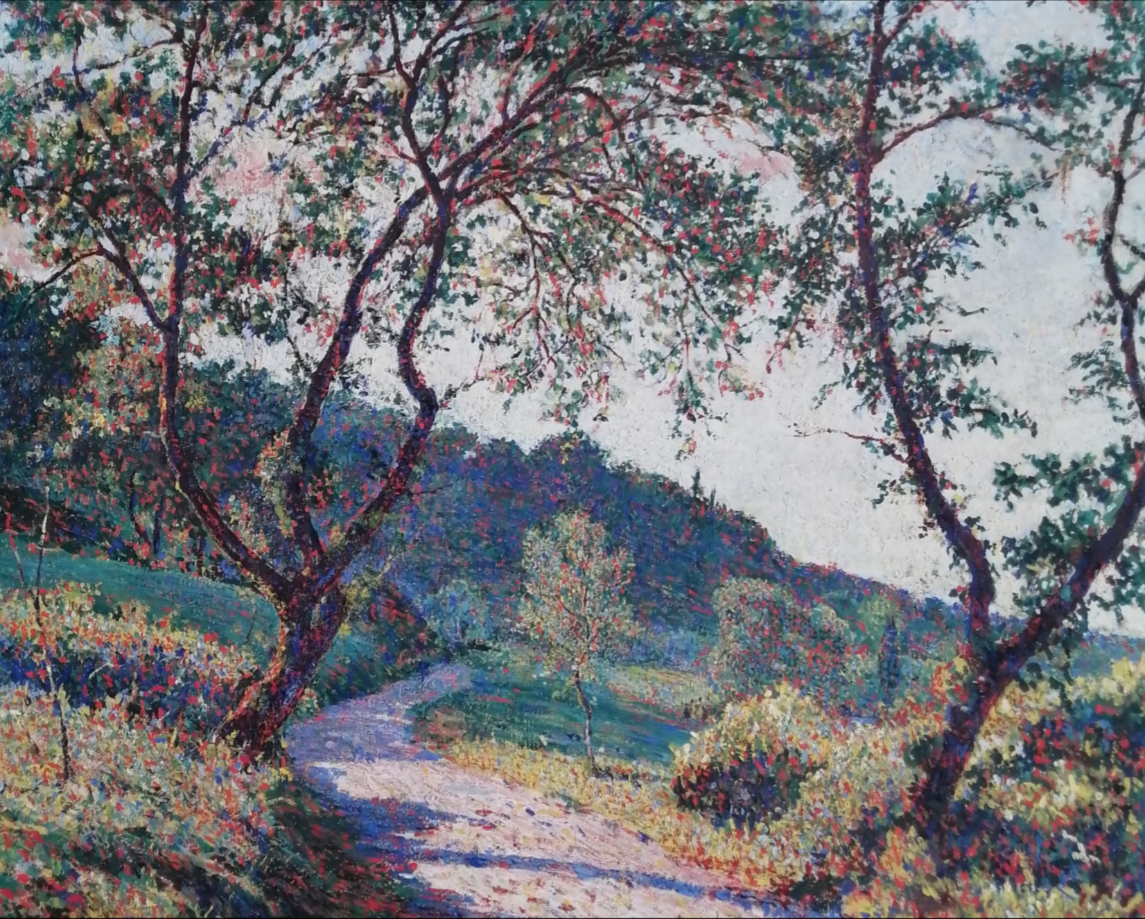 Ferruccio Manganelli, Paysage d'été style pointilliste Ferruccio Manganelli, Paysage d'été style pointilliste