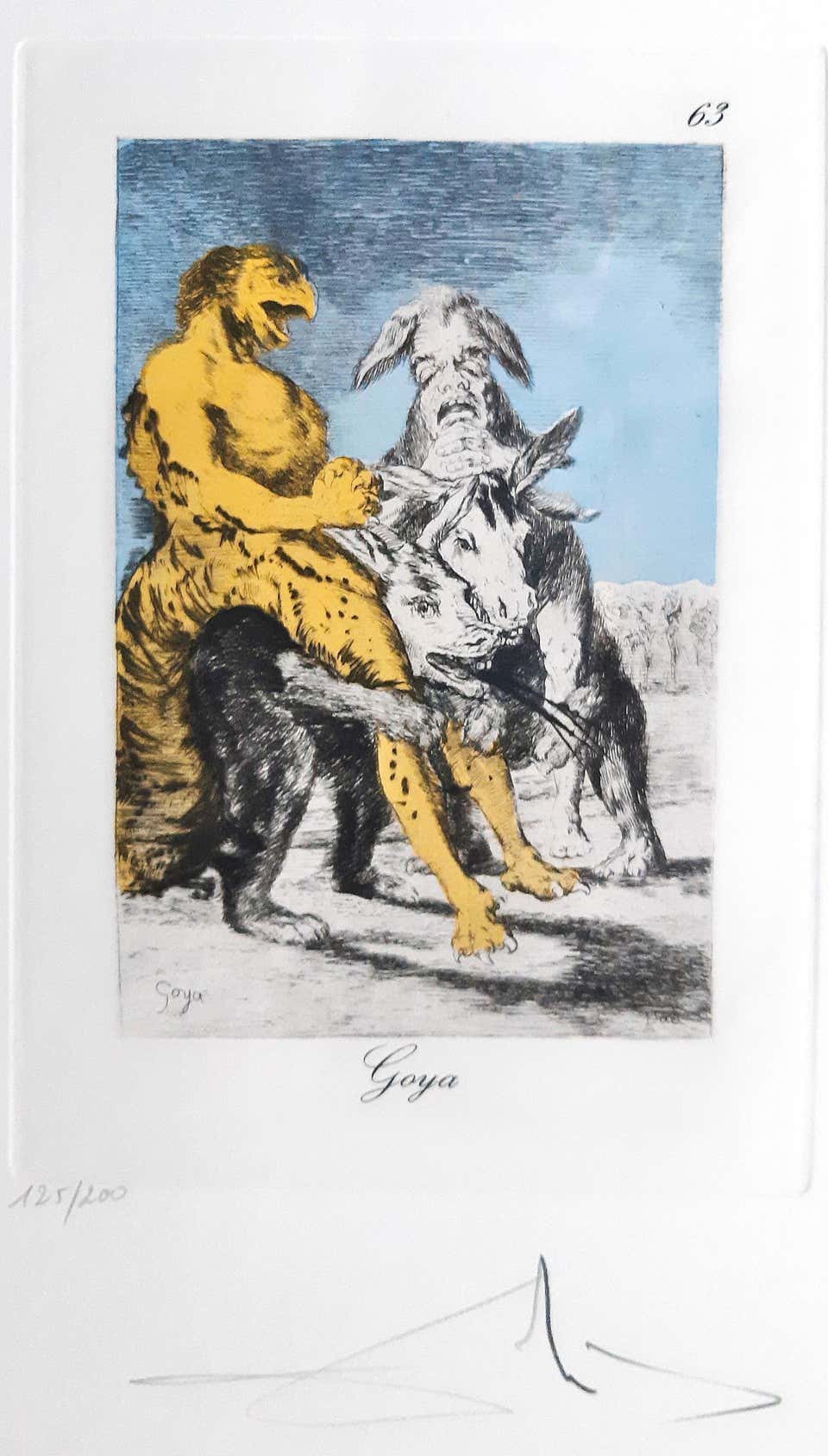 Salvador Dali, Capricho de Goya n°63 Salvador Dali, Capricho de Goya n°63