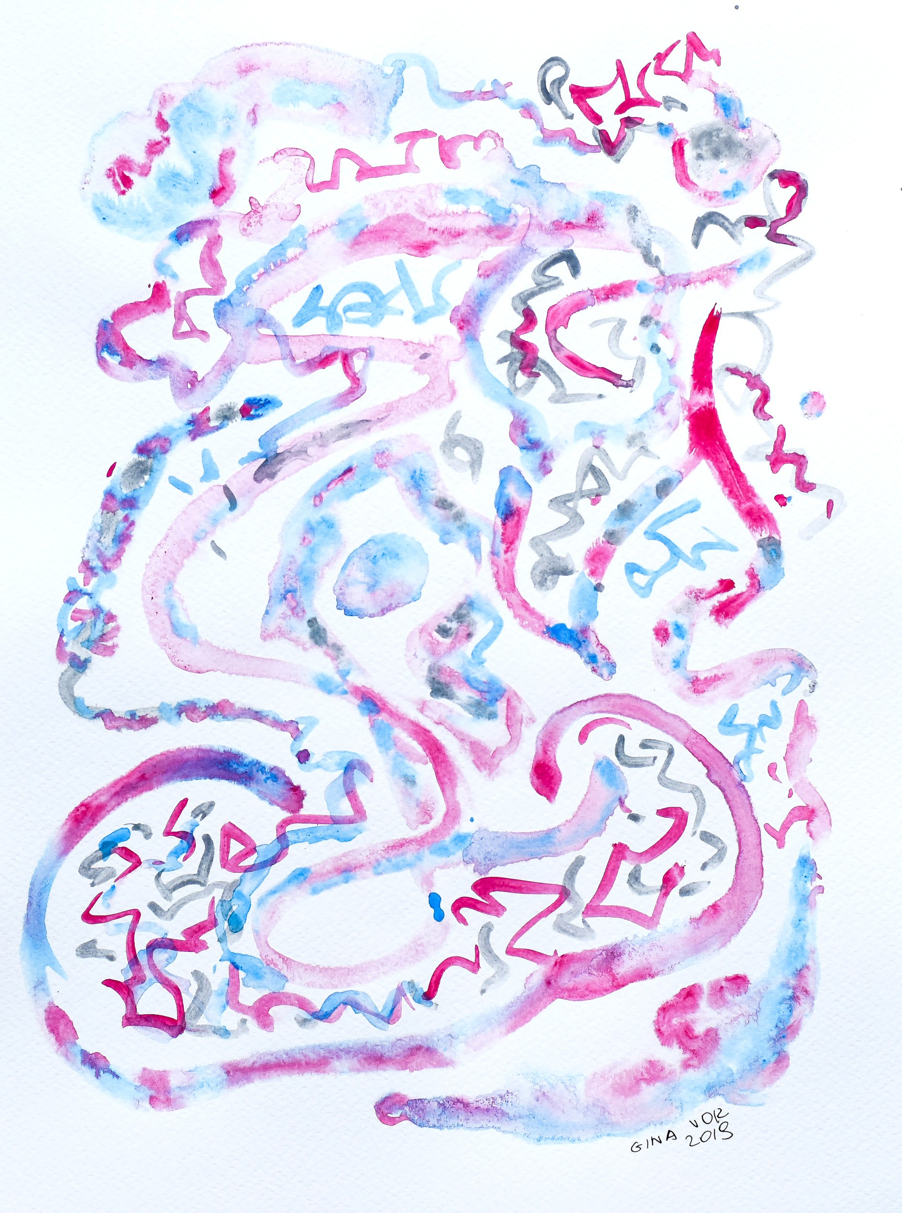 Gina Vor, Biology 6 | Aquarelle Abstraite Gina Vor, Biology 6 | Aquarelle Abstraite
